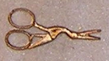 Dollhouse Miniature Scissors, Stork, Gold Color 1" Long